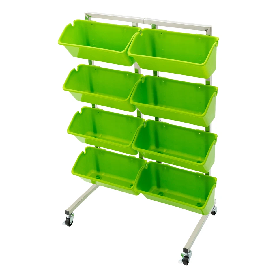 Soporte de exhibición de flores de acero inoxidable verde claro de 4 niveles con cubos de 8 piezas Foto 4 de 4