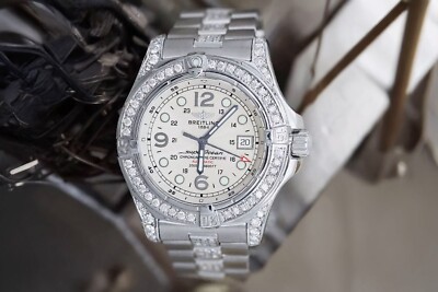 Breitling SuperOcean 44 mm Stainless Steel Watch with Diamonds A44360