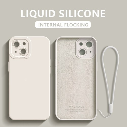 For iPhone 14 13 Pro Max 12 11 XS XR 8 Matte Silicone Hand Strap Slim Case Cover - Picture 15 of 23