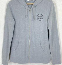 Victoria's Secret VSX Sport Full Zip Hoodie Classic Fleece Logo Gray Size XS
