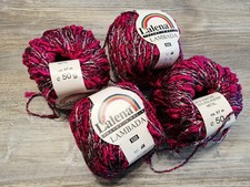 Effektgarn Glitzer und Noppen 100 Gramm 2 Knäuel Lambada Lalena 26 weinrot Glitz