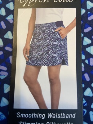 Ladies Cypress Club Skort Skirt Shorts Elastic Waistband Blue