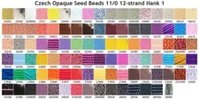 Czech 11/0 Preciosa Opaque Rocaille Glass Seed Beads 12-strand Hank 1