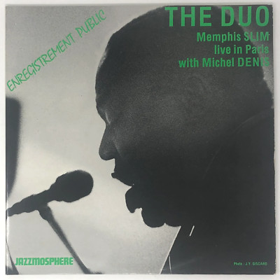 MEMPHIS SLIM The Duo with Michel Denis SIGNED Double LP