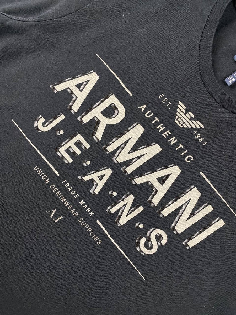 Armani Jeans T Shirt Big Logo AJ Men Size 3XL Black | eBay
