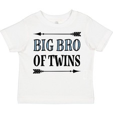 Inktastic Big Bro Of Twins Brother Toddler T-Shirt Kids Childs Clothing Apparel