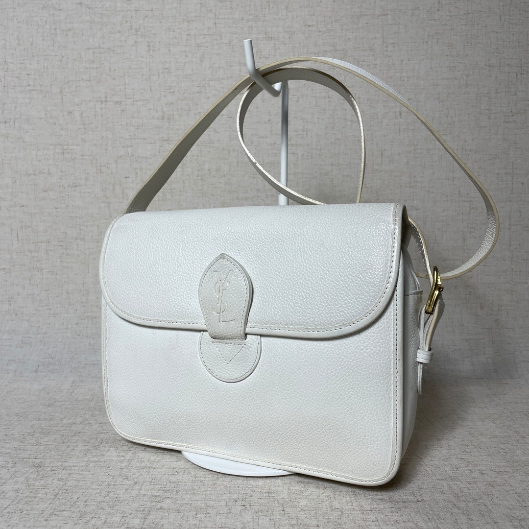 2503 215 Borsa a tracolla Yves Saint Laurent bianca logo Ysl