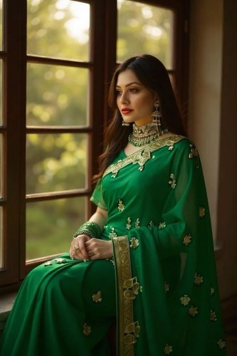 Indian Chiffon Saree New Party Wear Bollywood Pakistani Designer Wedding Sari - Picture 4 of 5