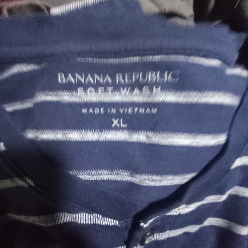 Banana Republic Men's Short Sleeve T-Shirt Navy Stripe Size XL EUC - Foto 4 di 7