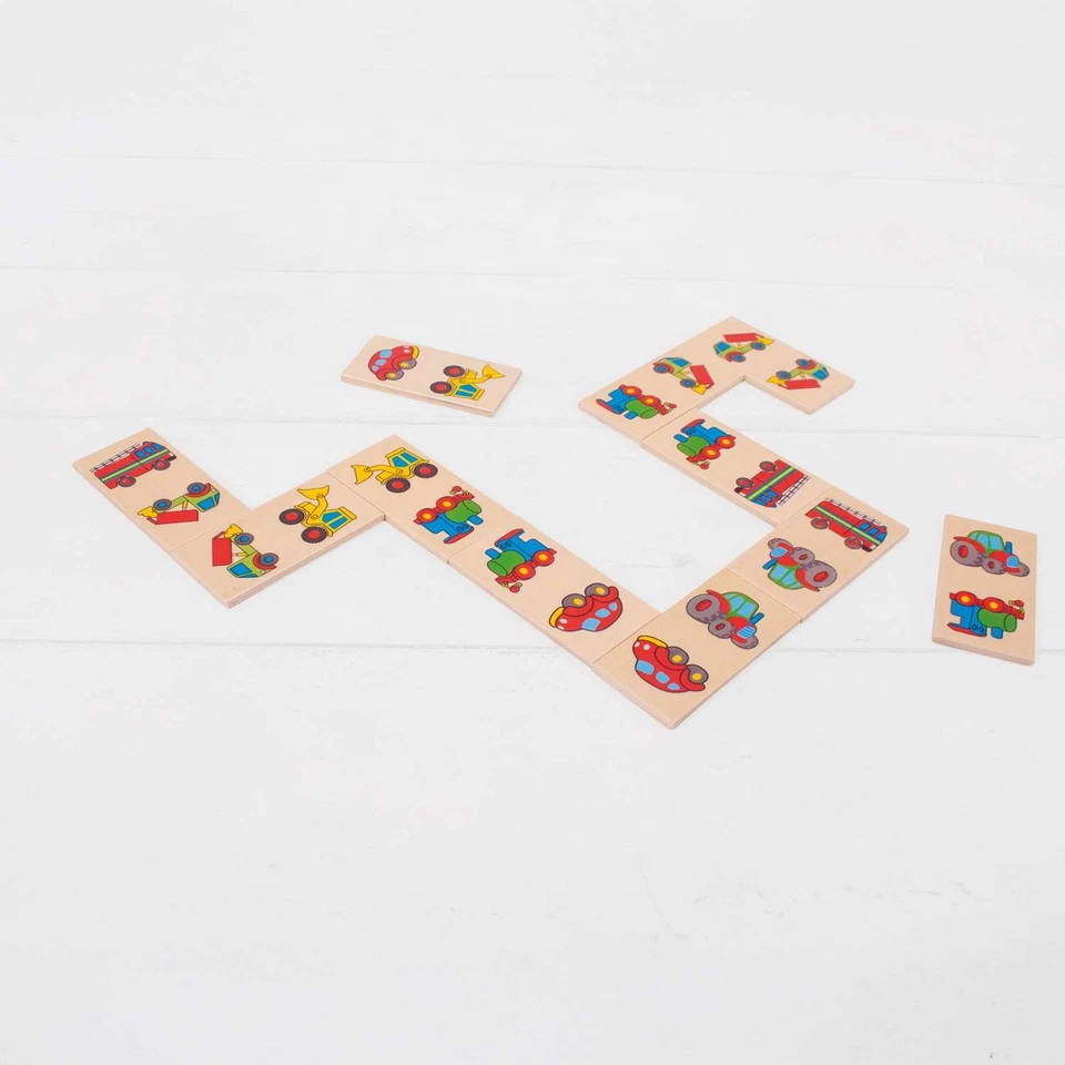 Bigjigs Toys Wooden Dominoes (Transport) with Storage Box - Image 2 of 4