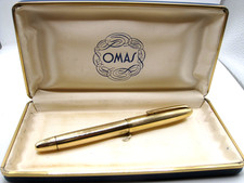 *OMAS EXTRA 556s * OGIVA GOLD PLATED FOUNTAIN PEN-FLEX 585 GOLD NIB -BOX-WORKING