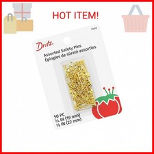 Dritz 7200 Safety Pins, Brass, Size 00  0 50-Count 