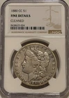 1880 CC Morgan Silver Dollar NGC F Details Tough Date Carson City Morgan