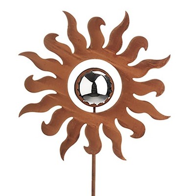 Kobolo Gartenstecker FREYA Dekostecker Rankhilfe Gartendeko Rostoptik mit Kugel