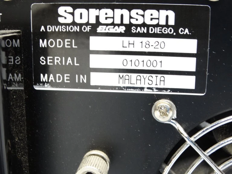 SORENSEN LH18-20 POWER SUPPLY - Image 3 of 3