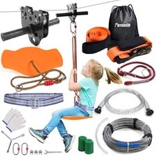 Perantlb Zipline Backyard Kids And Adults,Zipline Kits Backyard 120ft Cable,6ft