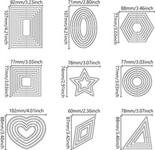 9PCS Metal Cutting Dies Different Shapes Dies Cuts for Scrapbooking Heart Die...