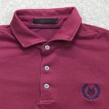 Greyson Polo Shirt Mens Large Red Golf Performance Wolf Logo Lightweight Stretch
