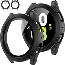 2Pack Screen Protector Case for Samsung Galaxy Watch 5 44mm, Hard Bumper