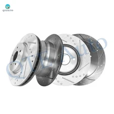 4PC Front 296mm-Rear 305mm Drilled Slotted Brake Rotors For 2010-2013 Honda CR-V