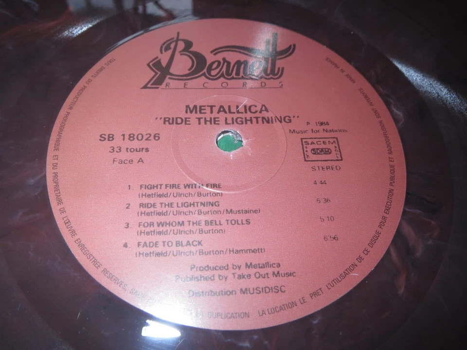 METALLICA -RIDE THE LIGHTNING-AWESOME PRESS LP VINYL LTD EDITION BERNETT RARE FR - Image 4 of 4