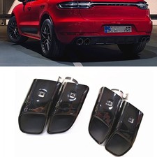 Fit For Porsche Macan 2019-2022 Black Rear Bumper Exhaust Muffler Pipe Quad Out