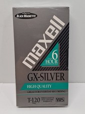 Maxell GX Silver VHS T 120 Blank Video Cassette Tape 6 Hour