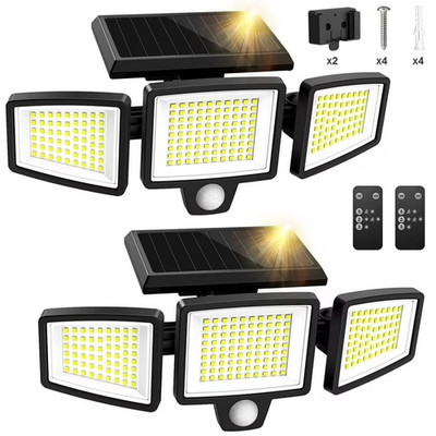 2PCS Solar Lights Outdoor - 210 LED 2500LM Waterproof Motion Sensor Security Lig