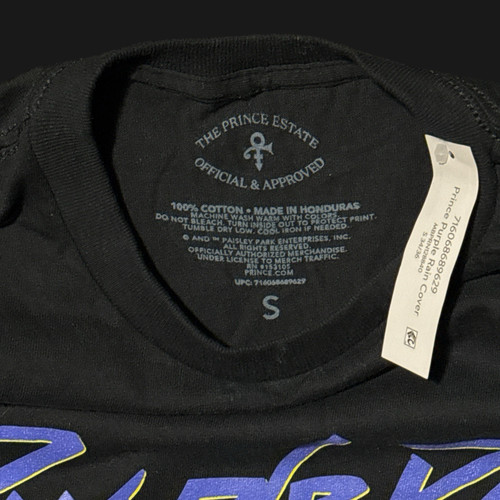 Prince And The Revolution lila Regen Grafik T-Shirt Baumwolle Herren Gr. Small schwarz - Bild 3 von 3