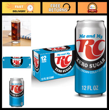 Zero Sugar RC Cola Soda - 12 Pack of 12 fl oz Cans, Refreshing Low-Calorie Drink