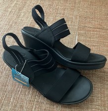 Skechers Women’s Black Cali Luxe Foam Wedge Sandals Size 8 NWT
