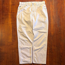 Vintage Ralph Lauren Polo Jeans Co Flag Logo Tan Beige Wide Leg Baggy Pants 14