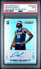 PSA 9 - DARON HOLMES II Auto - 2024 Prizm Deca Signature Rookie SILVER - NUGGETS