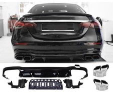 Diffusore spoiler posteriore + punte di scarico (CROMO) adatto per Mercedes W213 Classe E
