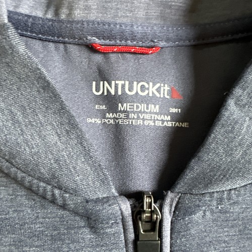 Untuckit Benotto Performance Jacke Herren mittelblau grau durchgehender Reißverschluss Stehkragen - Bild 2 von 3