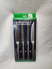 Henckels Stainless Steel Graphite Forged Steak Knives Serrated Blade Satin 4-Pc.