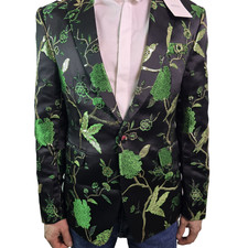MOGU Men  s Metallic Jacquard Blazer Elegant Tuxedo Suit Jacket for Prom Party-34