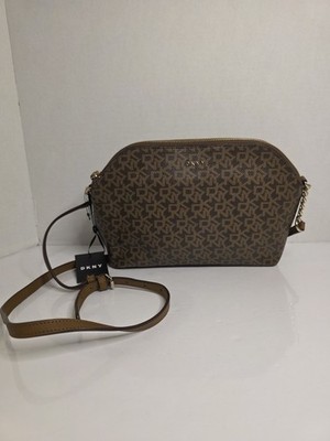 DKNY Kary Medium Dome Crossbody Mocha/Caramel Color New with Tags # R84E7A17