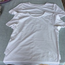 Brand New White Short Sleeved T-shirts Age 14yrs (164 Cm) x 2