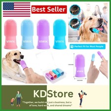 Pet Dental Care 4Pack: Gentle, Reusable Silicone Toothbrushes for Dogs  Cats
