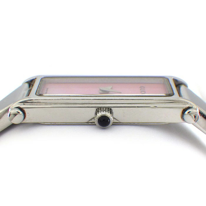 Gucci Rectangular Bangle Watch Pink Shell Dial 15… - image 2