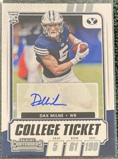 Dax Milne 2021 Contenders Draft Autograph Auto Rookie RC BYU