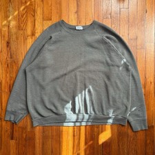 Vintage 1990  s Single Stitch Faded Green Fruit of the Loom Sweatshirt - XXXL