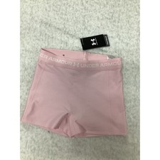 Under Armour Womens HeatGear Compression Shorty Shorts Pink Small SEE PICS