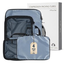 4-Piece Compression Packing Cubes Set  Luggage Organizers with Sturdy Zippers,
