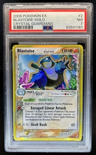 2006 Pokemon EX Crystal Guardians Blastoise Holo #2/100 PSA 7