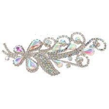 Silver Tone Metal Hair Comb With Rhinestone H3805-SAB