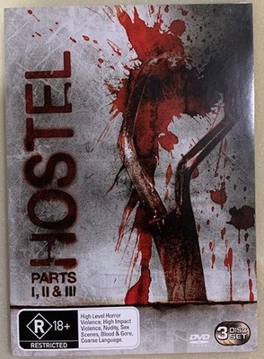 HOSTEL PARTS 1,2,3 [3 DVD SET] AUSTRALIAN REGION 4, excellent condition