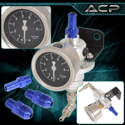 #ad Fuel Pressure Regulator 1:1 Adjustable 0 160 Psi Gauge Kit Polish For Dodge $30.88