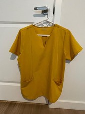 Mandala Scrubs Set M top, M petite bottoms Dijon Yellow - Worn Once
